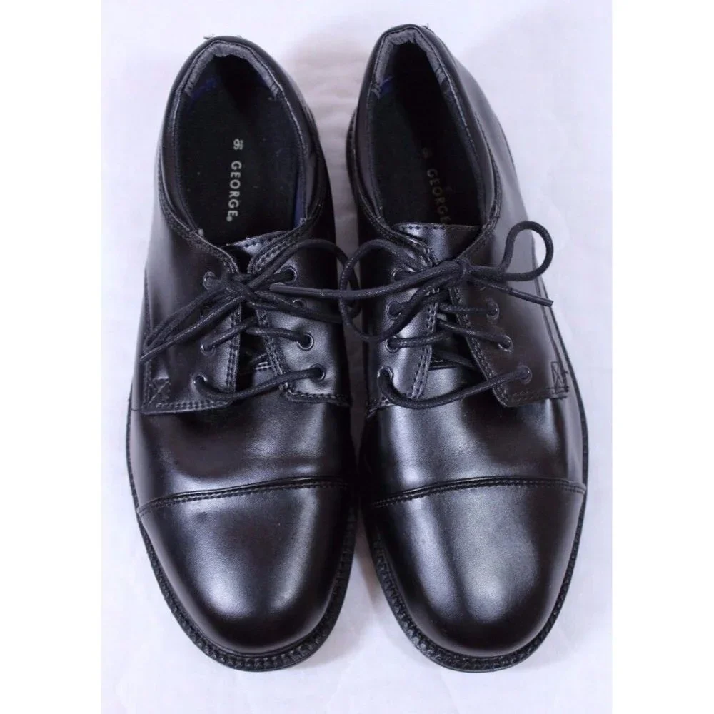 George Size 9.5 M Men's Black Lace Dress Oxford Shoes - Picture 2 of 7